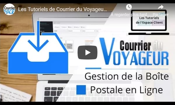 Application courrier du voyageur